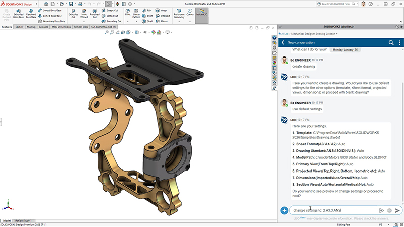 SOLIDWORKS AI 虛擬助手-LEO